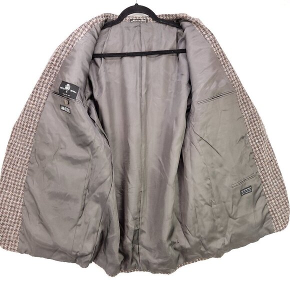 Conte Di Roma 100% Pure Virgen Wool Mens 46L Coat Italy Vintage Tweed Blazer - Picture 3 of 15